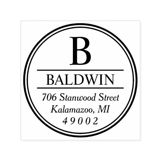 Initiale Rücksendeadresse des Circled Monogram Permastempel (Design)