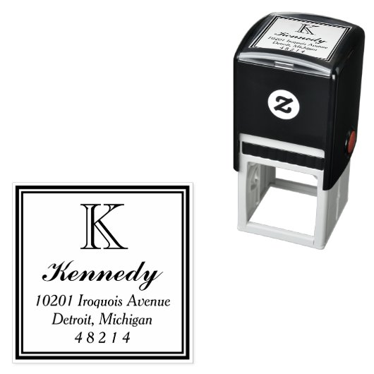 Initiale Rücksendeadresse des Monogrammes mit stat Permastempel (Beispiel)