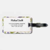 Initiale rustikale botanische Personalisierte Mono Gepäckanhänger (Rückseite horizontal)