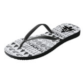 Initiale | Schwarz-Weiß-Weihnachtsmuster Badesandalen (Schrägansicht)