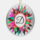 Initiale Weihnachtsfarben-Design-Monogramm Keramik Ornament (Links)