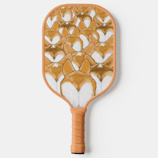 Initialed Corgi+Corgi Hintern Pickleball Paddle (Rückseite)