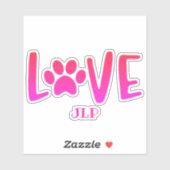Initialed Liebe Paw Aufkleber (Blatt)