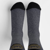 Initialen ändern, Leder-Abzeichen-Leder-Leder grau Socken (Oben)