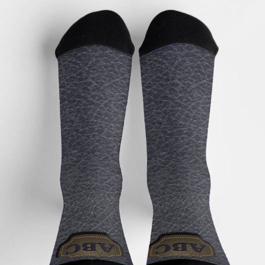 Initialen ändern, Leder-Abzeichen-Leder-Leder grau Socken (Oben)