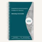 Initialen Aquamarin Empowerment Ihrer Leidenschaft Notizblock (Vorderseite)