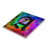 Initialen-beflecktes Glas-Farbe bricht Fliese (Seite)