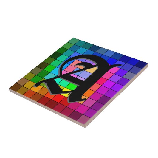 Initialen-beflecktes Glas-Farbe bricht Fliese (Seite)