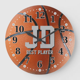 Initialen - beste Basketball-Wanduhr des Spieler-  Große Wanduhr