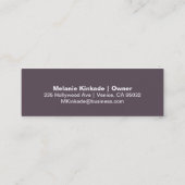 Initialen Buchstabe | Einfache violette Textur Mini Visitenkarte (Rückseite)