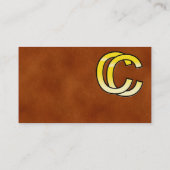 Initialen C und C aus Gold auf Ledergrund Visitenkarte (Rückseite)