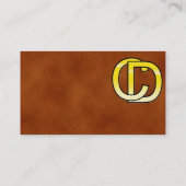 Initialen C und D aus Gold auf Ledergrund Visitenkarte (Rückseite)