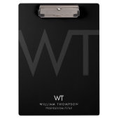 Initialen der beruflichen Black Business Monogram Klemmbrett (Vorderseite)