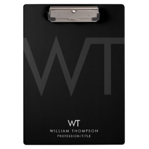 Initialen der beruflichen Black Business Monogram Klemmbrett