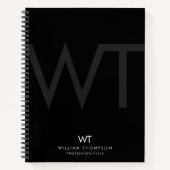 Initialen der beruflichen Black Business Monogram Notizblock (Vorderseite)