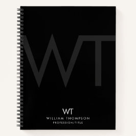 Initialen der beruflichen Black Business Monogram Notizblock