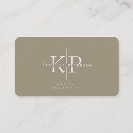 Initialen der beruflichen Visitenkarte (Vorderseite)