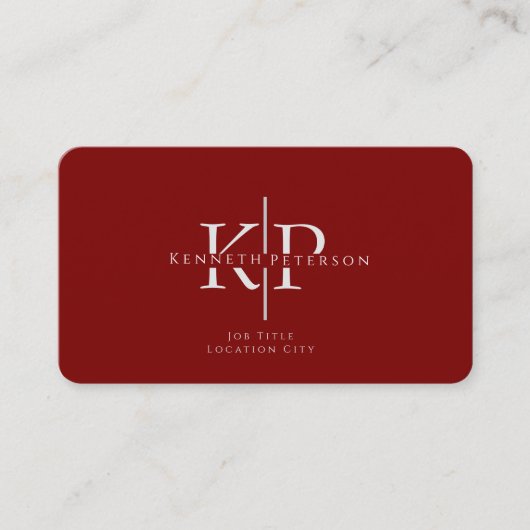 Initialen der beruflichen Visitenkarte (Vorderseite)