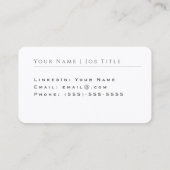 Initialen der beruflichen Visitenkarte (Rückseite)