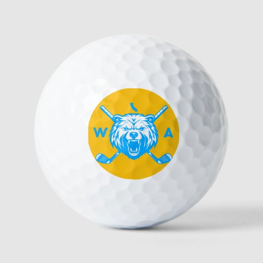 Initialen der California Bear Monogram Golfball (Vorderseite)