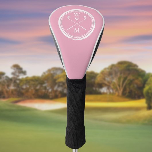 Initialen der Feminine Pink Monogram Golf Headcover