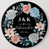 Initialen der Floral Monogram mit benutzerdefinier Button (Vorderseite)