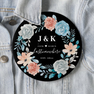 Initialen der Floral Monogram mit benutzerdefinier Button