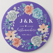 Initialen der Floral Monogram mit benutzerdefinier Button (Vorderseite)
