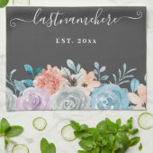 Initialen der Floral Monogram mit benutzerdefinier Geschirrtuch (Gefaltet)