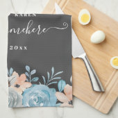 Initialen der Floral Monogram mit benutzerdefinier Geschirrtuch (Viertel Falte)