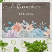 Initialen der Floral Monogram mit benutzerdefinier Geschirrtuch (Gefaltet)