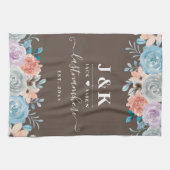Initialen der Floral Monogram mit benutzerdefinier Geschirrtuch (Horizontal)