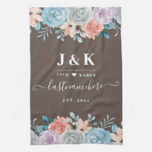 Initialen der Floral Monogram mit benutzerdefinier Geschirrtuch