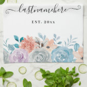 Initialen der Floral Monogram mit benutzerdefinier Geschirrtuch (Gefaltet)