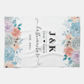 Initialen der Floral Monogram mit benutzerdefinier Geschirrtuch (Horizontal)