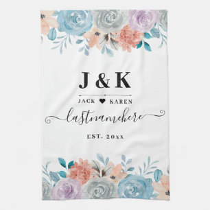 Initialen der Floral Monogram mit benutzerdefinier Geschirrtuch