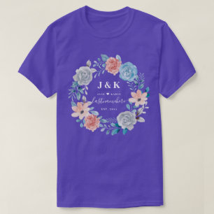 Initialen der Floral Monogram mit benutzerdefinier T-Shirt