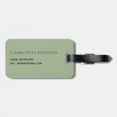 Initialen der gesäumten grünen Monogramm Gepäckanhänger (Rückseite horizontal)