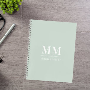 Initialen der gesäumten grünen Monogramm Notizblock