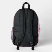 Initialen der Girly Pastel Pink Stripes Monogramm Bedruckter Rucksack (Rückseite)