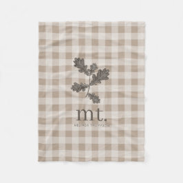 Initialen der Karierten Foliage Monogram Herbst Ta Fleecedecke