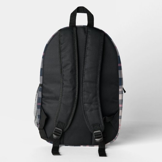 Initialen der Karierten Tartan-Karo-Monogramm-Grup Bedruckter Rucksack (Rückseite)