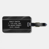 Initialen der klassischen Black Leather Monogram Gepäckanhänger (Rückseite horizontal)