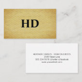 Initialen der klassischen Monogramme | Goldziegelm Visitenkarte (Vorne/Hinten)