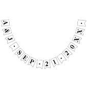 INITIALEN DER KUSTOM BRIDE+GROOM MIT BREITDATUM WIMPELKETTE (Alle)