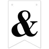 INITIALEN DER KUSTOM BRIDE+GROOM MIT BREITDATUM WIMPELKETTE (Zweite Fahne)