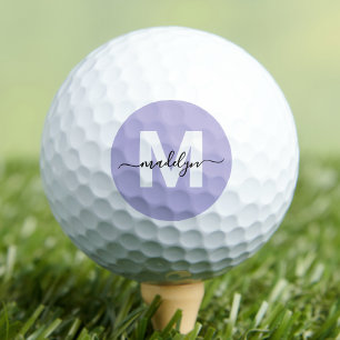 Initialen der lila Lavendel-Monogramm-Bezeichnung Golfball