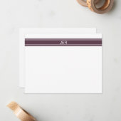 Initialen der Lila Personalisierten Monogrammnamen Mitteilungskarte (Vorderseite/Rückseite Beispiel)