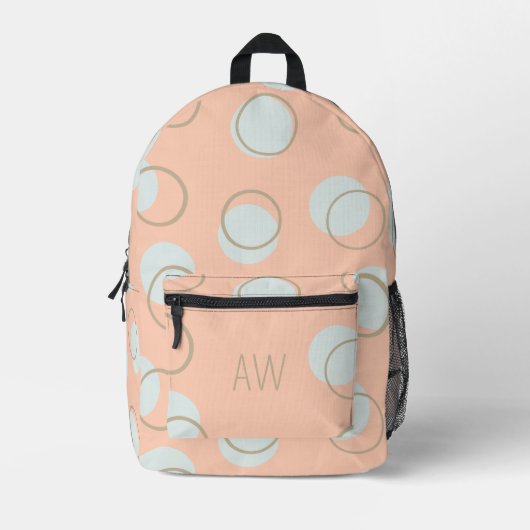 Initialen der Monogramme der rosa geometrischen Kr Bedruckter Rucksack (Vorderseite)