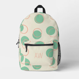 Initialen der Monogramme für niedliche grüne geome Bedruckter Rucksack